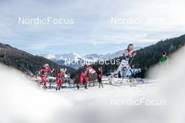 01.01.2023, Val Mustair, Switzerland (SUI): Frida Karlsson (SWE), Tiril Udnes Weng (NOR), Lotta Udnes Weng (NOR), Anne Kjersti Kalvaa (NOR), (l-r)  - FIS world cup cross-country, tour de ski, pursuit, Val Mustair (SUI). www.nordicfocus.com. © Modica/NordicFocus. Every downloaded picture is fee-liable.