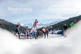 01.01.2023, Val Mustair, Switzerland (SUI): Victoria Carl (GER), Flora Dolci (FRA), Lisa Ingesson (SWE), (l-r)  - FIS world cup cross-country, tour de ski, pursuit, Val Mustair (SUI). www.nordicfocus.com. © Modica/NordicFocus. Every downloaded picture is fee-liable.