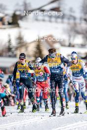 01.01.2023, Val Mustair, Switzerland (SUI): Friedrich Moch (GER), Ben Ogden (USA), William Poromaa (SWE), (l-r)  - FIS world cup cross-country, tour de ski, pursuit, Val Mustair (SUI). www.nordicfocus.com. © Modica/NordicFocus. Every downloaded picture is fee-liable.