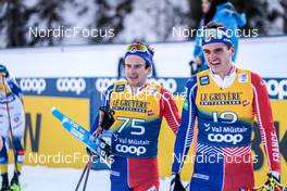 01.01.2023, Val Mustair, Switzerland (SUI): Jules Lapierre (FRA), Theo Schely (FRA), (l-r)  - FIS world cup cross-country, tour de ski, pursuit, Val Mustair (SUI). www.nordicfocus.com. © Modica/NordicFocus. Every downloaded picture is fee-liable.