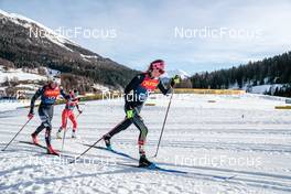 01.01.2023, Val Mustair, Switzerland (SUI): Julia Kern (USA), Laura Gimmler (GER), (l-r)  - FIS world cup cross-country, tour de ski, pursuit, Val Mustair (SUI). www.nordicfocus.com. © Modica/NordicFocus. Every downloaded picture is fee-liable.