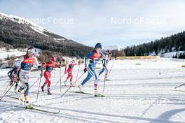 01.01.2023, Val Mustair, Switzerland (SUI): Anna Dyvik (SWE), Mathilde Myhrvold (NOR), Izabela Marcisz (POL), Jasmin Kahara (FIN), (l-r)  - FIS world cup cross-country, tour de ski, pursuit, Val Mustair (SUI). www.nordicfocus.com. © Modica/NordicFocus. Every downloaded picture is fee-liable.