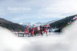 01.01.2023, Val Mustair, Switzerland (SUI): Anne Kjersti Kalvaa (NOR), Lotta Udnes Weng (NOR), Tiril Udnes Weng (NOR), (l-r)  - FIS world cup cross-country, tour de ski, pursuit, Val Mustair (SUI). www.nordicfocus.com. © Modica/NordicFocus. Every downloaded picture is fee-liable.