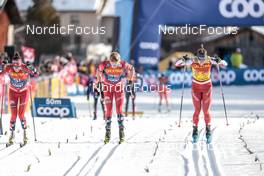 01.01.2023, Val Mustair, Switzerland (SUI): Heidi Weng (NOR), Astrid Oeyre Slind (NOR), Nadine Faehndrich (SUI), (l-r)  - FIS world cup cross-country, tour de ski, pursuit, Val Mustair (SUI). www.nordicfocus.com. © Modica/NordicFocus. Every downloaded picture is fee-liable.