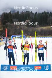 03.01.2023, Oberstdorf, Germany (GER): Simen Hegstad Krueger (NOR), Johannes Hoesflot Klaebo (NOR), Didrik Toenseth (NOR), (l-r) - FIS world cup cross-country, tour de ski, 10km, Oberstdorf (GER). www.nordicfocus.com. © Modica/NordicFocus. Every downloaded picture is fee-liable.