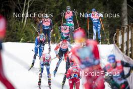 04.01.2023, Oberstdorf, Germany (GER): Martin Himma (EST), Eric Rosjoe (SWE), Antoine Cyr (CAN), (l-r)  - FIS world cup cross-country, tour de ski, pursuit, Oberstdorf (GER). www.nordicfocus.com. © Modica/NordicFocus. Every downloaded picture is fee-liable.