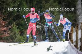 04.01.2023, Oberstdorf, Germany (GER): Hans Christer Holund (NOR), Francesco De Fabiani (ITA), William Poromaa (SWE), (l-r)  - FIS world cup cross-country, tour de ski, pursuit, Oberstdorf (GER). www.nordicfocus.com. © Modica/NordicFocus. Every downloaded picture is fee-liable.