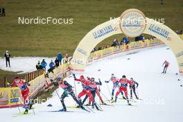 04.01.2023, Oberstdorf, Germany (GER): Haavard Moseby (NOR), Francesco De Fabiani (ITA), Hans Christer Holund (NOR), Hunter Wonders (USA), Emil Iversen (NOR), (l-r)  - FIS world cup cross-country, tour de ski, pursuit, Oberstdorf (GER). www.nordicfocus.com. © Modica/NordicFocus. Every downloaded picture is fee-liable.