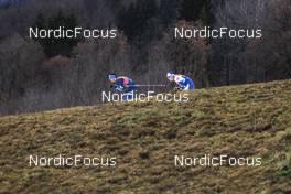 04.01.2023, Oberstdorf, Germany (GER): Imanol Rojo (ESP), Anton Persson (SWE), (l-r)  - FIS world cup cross-country, tour de ski, pursuit, Oberstdorf (GER). www.nordicfocus.com. © Modica/NordicFocus. Every downloaded picture is fee-liable.