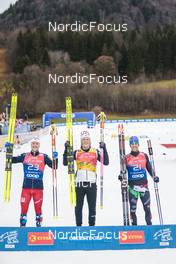 04.01.2023, Oberstdorf, Germany (GER): Sindre Bjoernestad Skar (NOR), Johannes Hoesflot Klaebo (NOR), Federico Pellegrino (ITA), (l-r)  - FIS world cup cross-country, tour de ski, pursuit, Oberstdorf (GER). www.nordicfocus.com. © Modica/NordicFocus. Every downloaded picture is fee-liable.