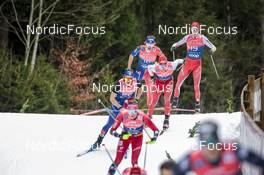 04.01.2023, Oberstdorf, Germany (GER): Hugo Lapalus (FRA), Beda Klee (SUI), Candide Pralong (SUI), (l-r)  - FIS world cup cross-country, tour de ski, pursuit, Oberstdorf (GER). www.nordicfocus.com. © Modica/NordicFocus. Every downloaded picture is fee-liable.