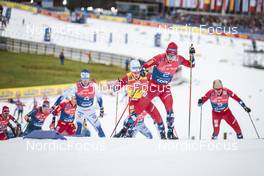 04.01.2023, Oberstdorf, Germany (GER): Johannes Hoesflot Klaebo (NOR), Simen Hegstad Krueger (NOR), (l-r)  - FIS world cup cross-country, tour de ski, pursuit, Oberstdorf (GER). www.nordicfocus.com. © Modica/NordicFocus. Every downloaded picture is fee-liable.