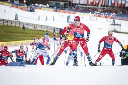 04.01.2023, Oberstdorf, Germany (GER): Calle Halfvarsson (SWE), Simen Hegstad Krueger (NOR), Paal Golberg (NOR), (l-r)  - FIS world cup cross-country, tour de ski, pursuit, Oberstdorf (GER). www.nordicfocus.com. © Modica/NordicFocus. Every downloaded picture is fee-liable.