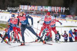 04.01.2023, Oberstdorf, Germany (GER): Gus Schumacher (USA), Candide Pralong (SUI), (l-r)  - FIS world cup cross-country, tour de ski, pursuit, Oberstdorf (GER). www.nordicfocus.com. © Modica/NordicFocus. Every downloaded picture is fee-liable.