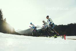 02.01.2023, Oberstdorf, Germany (GER): Lucas Boegl (GER), Jonas Dobler (GER), Albert Kuchler (GER), (l-r)  - FIS world cup cross-country, tour de ski, training, Oberstdorf (GER). www.nordicfocus.com. © Modica/NordicFocus. Every downloaded picture is fee-liable.