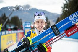 08.01.2023, Val di Fiemme, Italy (ITA): Delphine Claudel (FRA) - FIS world cup cross-country, tour de ski, final climb, Val di Fiemme (ITA). www.nordicfocus.com. © Modica/NordicFocus. Every downloaded picture is fee-liable.