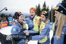 08.01.2023, Val di Fiemme, Italy (ITA): Laura Gimmler (GER), Katharina Hennig (GER), Pia Fink (GER), (l-r)  - FIS world cup cross-country, tour de ski, final climb, Val di Fiemme (ITA). www.nordicfocus.com. © Modica/NordicFocus. Every downloaded picture is fee-liable.