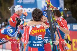 08.01.2023, Val di Fiemme, Italy (ITA): Jules Lapierre (FRA), Clement Parisse (FRA), (l-r)  - FIS world cup cross-country, tour de ski, final climb, Val di Fiemme (ITA). www.nordicfocus.com. © Modica/NordicFocus. Every downloaded picture is fee-liable.