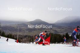 08.01.2023, Val di Fiemme, Italy (ITA): Andrew Musgrave (GBR), Naoto Baba (JPN), Scott Patterson (USA), (l-r)  - FIS world cup cross-country, tour de ski, final climb, Val di Fiemme (ITA). www.nordicfocus.com. © Barbieri/NordicFocus. Every downloaded picture is fee-liable.