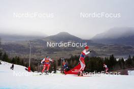 08.01.2023, Val di Fiemme, Italy (ITA): Dominik Bury (POL), Hunter Wonders (USA), Candide Pralong (SUI), Roman Furger (SUI), (l-r)  - FIS world cup cross-country, tour de ski, final climb, Val di Fiemme (ITA). www.nordicfocus.com. © Barbieri/NordicFocus. Every downloaded picture is fee-liable.