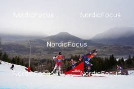 08.01.2023, Val di Fiemme, Italy (ITA): Naoto Baba (JPN), Andrew Musgrave (GBR), Scott Patterson (USA), (l-r)  - FIS world cup cross-country, tour de ski, final climb, Val di Fiemme (ITA). www.nordicfocus.com. © Barbieri/NordicFocus. Every downloaded picture is fee-liable.