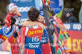 08.01.2023, Val di Fiemme, Italy (ITA): Jules Lapierre (FRA), Clement Parisse (FRA), (l-r)  - FIS world cup cross-country, tour de ski, final climb, Val di Fiemme (ITA). www.nordicfocus.com. © Modica/NordicFocus. Every downloaded picture is fee-liable.