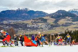 08.01.2023, Val di Fiemme, Italy (ITA): Astrid Oeyre Slind (NOR), Patricija Eiduka (LAT), Teresa Stadlober (AUT), Sophia Laukli (USA), (l-r)  - FIS world cup cross-country, tour de ski, final climb, Val di Fiemme (ITA). www.nordicfocus.com. © Barbieri/NordicFocus. Every downloaded picture is fee-liable.