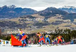 08.01.2023, Val di Fiemme, Italy (ITA): Delphine Claudel (FRA), Margrethe Bergane (NOR), Kerttu Niskanen (FIN), Tiril Udnes Weng (NOR), (l-r)  - FIS world cup cross-country, tour de ski, final climb, Val di Fiemme (ITA). www.nordicfocus.com. © Barbieri/NordicFocus. Every downloaded picture is fee-liable.