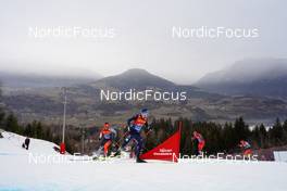 08.01.2023, Val di Fiemme, Italy (ITA): Russell Kennedy (CAN), Jonas Dobler (GER), Haavard Moseby (NOR), Antoine Cyr (CAN), (l-r)  - FIS world cup cross-country, tour de ski, final climb, Val di Fiemme (ITA). www.nordicfocus.com. © Barbieri/NordicFocus. Every downloaded picture is fee-liable.