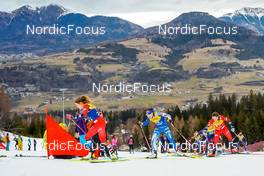 08.01.2023, Val di Fiemme, Italy (ITA): Margrethe Bergane (NOR), Kerttu Niskanen (FIN), Tiril Udnes Weng (NOR), (l-r)  - FIS world cup cross-country, tour de ski, final climb, Val di Fiemme (ITA). www.nordicfocus.com. © Barbieri/NordicFocus. Every downloaded picture is fee-liable.
