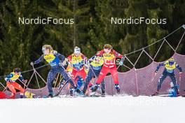08.01.2023, Val di Fiemme, Italy (ITA): Jessie Diggins (USA), Astrid Oeyre Slind (NOR), Tiril Udnes Weng (NOR), (l-r)  - FIS world cup cross-country, tour de ski, final climb, Val di Fiemme (ITA). www.nordicfocus.com. © Barbieri/NordicFocus. Every downloaded picture is fee-liable.