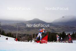 08.01.2023, Val di Fiemme, Italy (ITA): Calle Halfvarsson (SWE), William Poromaa (SWE), Paal Golberg (NOR), (l-r)  - FIS world cup cross-country, tour de ski, final climb, Val di Fiemme (ITA). www.nordicfocus.com. © Barbieri/NordicFocus. Every downloaded picture is fee-liable.