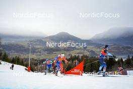 08.01.2023, Val di Fiemme, Italy (ITA): Nail Bashmakov (KAZ), Renaud Jay (FRA), Imanol Rojo (ESP) - FIS world cup cross-country, tour de ski, final climb, Val di Fiemme (ITA). www.nordicfocus.com. © Barbieri/NordicFocus. Every downloaded picture is fee-liable.