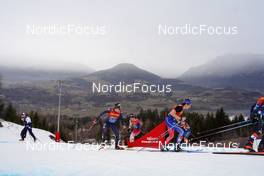 08.01.2023, Val di Fiemme, Italy (ITA): Scott Patterson (USA), Naoto Baba (JPN), Clement Parisse (FRA), (l-r)  - FIS world cup cross-country, tour de ski, final climb, Val di Fiemme (ITA). www.nordicfocus.com. © Barbieri/NordicFocus. Every downloaded picture is fee-liable.