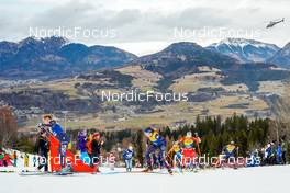 08.01.2023, Val di Fiemme, Italy (ITA): Jessie Diggins (USA), Rosie Brennan (USA), Patricija Eiduka (LAT), Astrid Oeyre Slind (NOR), Sophia Laukli (USA), (l-r)  - FIS world cup cross-country, tour de ski, final climb, Val di Fiemme (ITA). www.nordicfocus.com. © Barbieri/NordicFocus. Every downloaded picture is fee-liable.