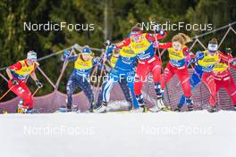 08.01.2023, Val di Fiemme, Italy (ITA): Margrethe Bergane (NOR), Delphine Claudel (FRA), (l-r)  - FIS world cup cross-country, tour de ski, final climb, Val di Fiemme (ITA). www.nordicfocus.com. © Barbieri/NordicFocus. Every downloaded picture is fee-liable.