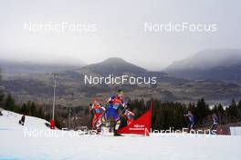 08.01.2023, Val di Fiemme, Italy (ITA): Candide Pralong (SUI), Ireneu Esteve Altimiras (AND), Dominik Bury (POL), Hunter Wonders (USA), Francesco De Fabiani (ITA), (l-r)  - FIS world cup cross-country, tour de ski, final climb, Val di Fiemme (ITA). www.nordicfocus.com. © Barbieri/NordicFocus. Every downloaded picture is fee-liable.