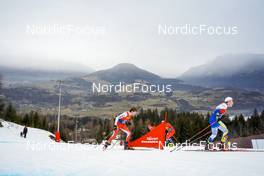 08.01.2023, Val di Fiemme, Italy (ITA): Beda Klee (SUI), Eric Rosjoe (SWE), (l-r)  - FIS world cup cross-country, tour de ski, final climb, Val di Fiemme (ITA). www.nordicfocus.com. © Barbieri/NordicFocus. Every downloaded picture is fee-liable.