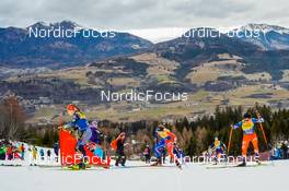 08.01.2023, Val di Fiemme, Italy (ITA): Katharina Hennig (GER), Juliette Ducordeau (FRA), Pia Fink (GER), Katerina Razymova (CZE), (l-r)  - FIS world cup cross-country, tour de ski, final climb, Val di Fiemme (ITA). www.nordicfocus.com. © Barbieri/NordicFocus. Every downloaded picture is fee-liable.