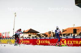 06.01.2023, Val di Fiemme, Italy (ITA): Lucas Chanavat (FRA), Antoine Cyr (CAN), (l-r)  - FIS world cup cross-country, tour de ski, individual sprint, Val di Fiemme (ITA). www.nordicfocus.com. © Modica/NordicFocus. Every downloaded picture is fee-liable.
