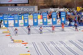 06.01.2023, Val di Fiemme, Italy (ITA): Maerta Rosenberg (SWE), Jessie Diggins (USA), Moa Ilar (SWE), Astrid Oeyre Slind (NOR), Tereza Beranova (CZE), Julia Kern (USA), (l-r)  - FIS world cup cross-country, tour de ski, individual sprint, Val di Fiemme (ITA). www.nordicfocus.com. © Barbieri/NordicFocus. Every downloaded picture is fee-liable.