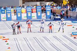 06.01.2023, Val di Fiemme, Italy (ITA): Davide Graz (ITA), Graham Ritchie (CAN), Paal Golberg (NOR), Calle Halfvarsson (SWE), Michal Novak (CZE), Anton Persson (SWE), (l-r)  - FIS world cup cross-country, tour de ski, individual sprint, Val di Fiemme (ITA). www.nordicfocus.com. © Barbieri/NordicFocus. Every downloaded picture is fee-liable.