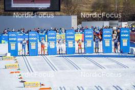 06.01.2023, Val di Fiemme, Italy (ITA): Perttu Hyvarinen (FIN), Cyril Faehndrich (SUI), Johan Haeggstroem (SWE), Johannes Hoesflot Klaebo (NOR), Oskar Svensson (SWE), Andrew Musgrave (GBR), (l-r)  - FIS world cup cross-country, tour de ski, individual sprint, Val di Fiemme (ITA). www.nordicfocus.com. © Barbieri/NordicFocus. Every downloaded picture is fee-liable.