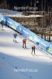 06.01.2023, Val di Fiemme, Italy (ITA): Frida Karlsson (SWE), Eva Urevc (SLO), Tiril Udnes Weng (NOR), Katharina Hennig (GER), (l-r)  - FIS world cup cross-country, tour de ski, individual sprint, Val di Fiemme (ITA). www.nordicfocus.com. © Modica/NordicFocus. Every downloaded picture is fee-liable.