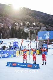 06.01.2023, Val di Fiemme, Italy (ITA): Tiril Udnes Weng (NOR), Lotta Udnes Weng (NOR), Mathilde Myhrvold (NOR), (l-r) - FIS world cup cross-country, tour de ski, individual sprint, Val di Fiemme (ITA). www.nordicfocus.com. © Barbieri/NordicFocus. Every downloaded picture is fee-liable.