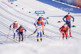 06.01.2023, Val di Fiemme, Italy (ITA): Maerta Rosenberg (SWE), Jessie Diggins (USA), Moa Ilar (SWE), Astrid Oeyre Slind (NOR), Julia Kern (USA), (l-r)  - FIS world cup cross-country, tour de ski, individual sprint, Val di Fiemme (ITA). www.nordicfocus.com. © Barbieri/NordicFocus. Every downloaded picture is fee-liable.