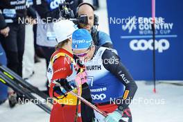 06.01.2023, Val di Fiemme, Italy (ITA): Johannes Hoesflot Klaebo (NOR), Simone Mocellini (ITA), (l-r)  - FIS world cup cross-country, tour de ski, individual sprint, Val di Fiemme (ITA). www.nordicfocus.com. © Barbieri/NordicFocus. Every downloaded picture is fee-liable.