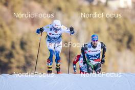 06.01.2023, Val di Fiemme, Italy (ITA): Eric Rosjoe (SWE), Federico Pellegrino (ITA), (l-r)  - FIS world cup cross-country, tour de ski, individual sprint, Val di Fiemme (ITA). www.nordicfocus.com. © Modica/NordicFocus. Every downloaded picture is fee-liable.