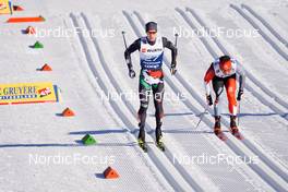 06.01.2023, Val di Fiemme, Italy (ITA): Davide Graz (ITA), Graham Ritchie (CAN), (l-r)  - FIS world cup cross-country, tour de ski, individual sprint, Val di Fiemme (ITA). www.nordicfocus.com. © Barbieri/NordicFocus. Every downloaded picture is fee-liable.