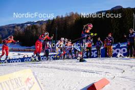 06.01.2023, Val di Fiemme, Italy (ITA): Silje Theodorsen (NOR), Julie Myhre (NOR), Laura Gimmler (GER), Kerttu Niskanen (FIN), Melissa Gal (FRA), (l-r)  - FIS world cup cross-country, tour de ski, individual sprint, Val di Fiemme (ITA). www.nordicfocus.com. © Barbieri/NordicFocus. Every downloaded picture is fee-liable.